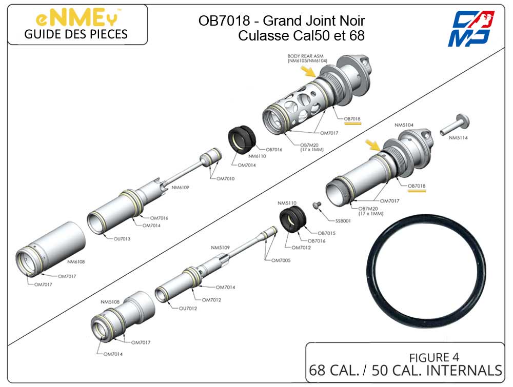 eNMEy OB7018 - O-Ring - Joint Culasse Cal50 et 68