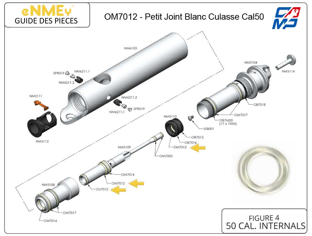 eNMEy OM7012 - O-Ring - Petit Joint Blanc Culasse Cal50