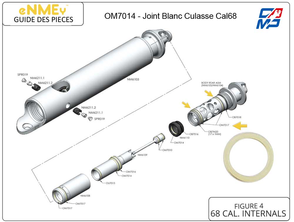 eNMEy OM7014 - O-Ring - Petit Joint Blanc Culasse Cal68