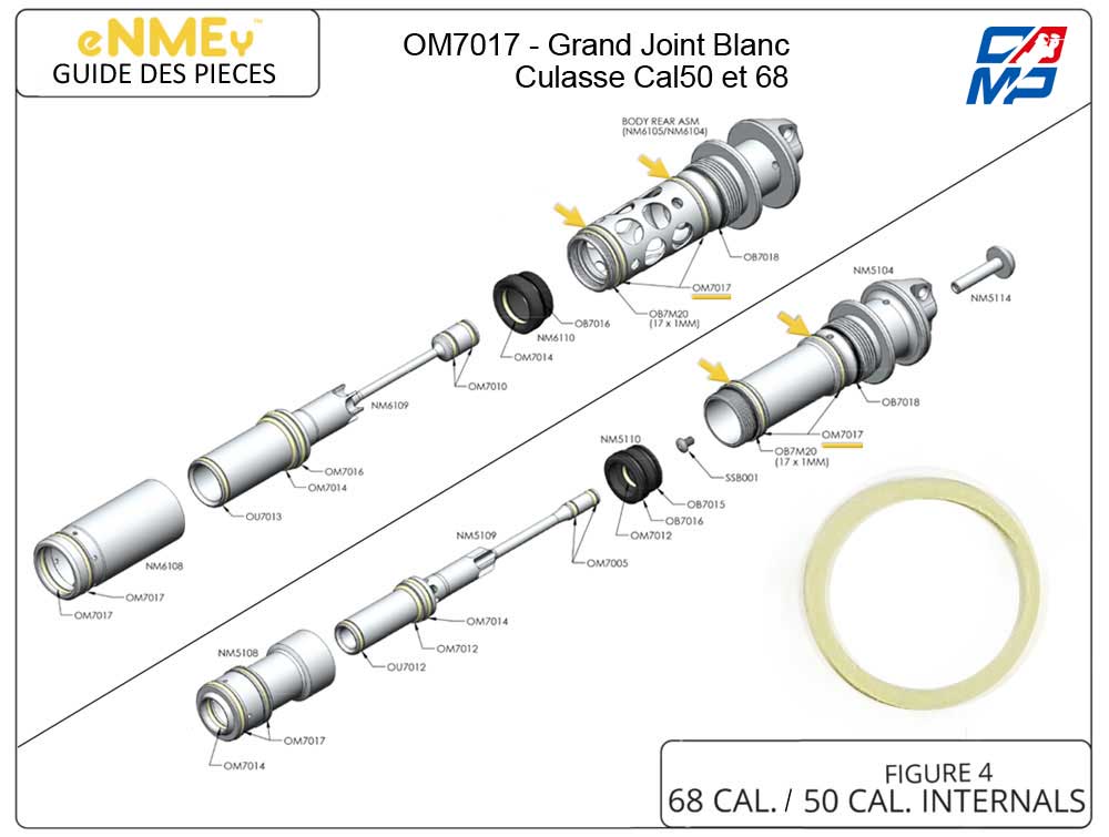 eNMEy OM7017 - O-Ring - Joint Blanc Culasse Cal50 et 68