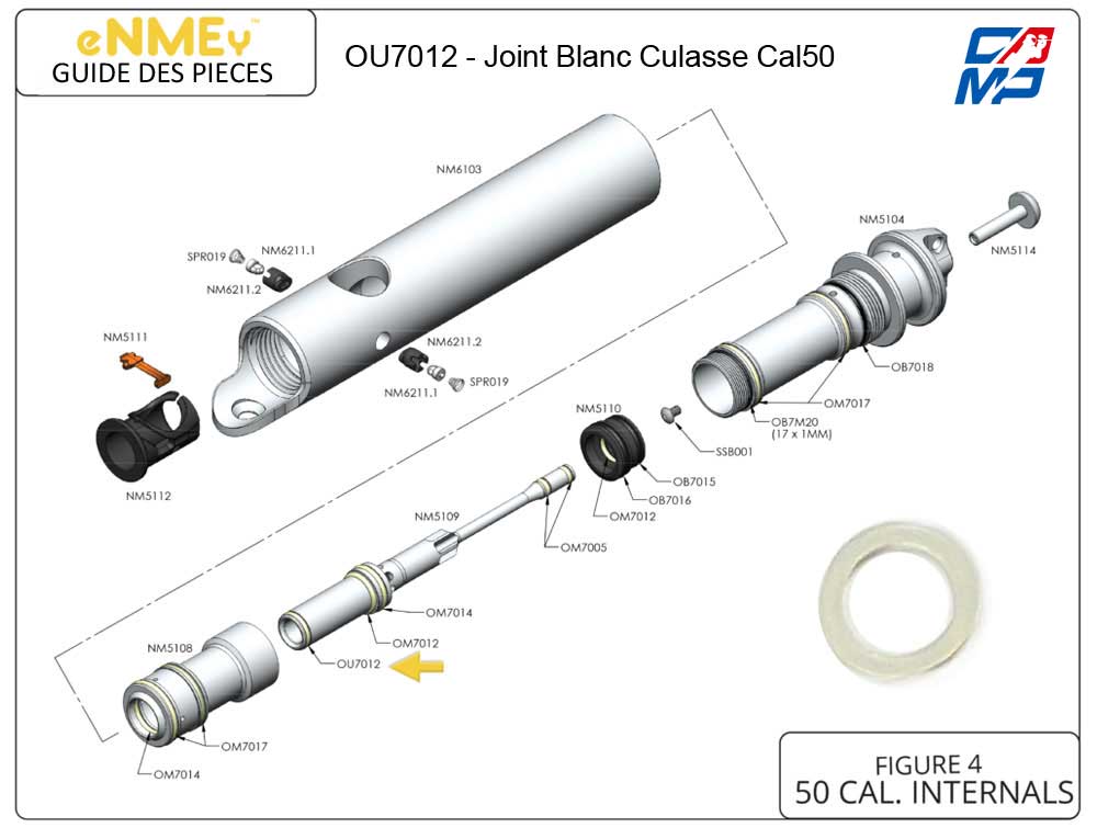 eNMEy OU7012 - Joint Blanc Culasse Cal50